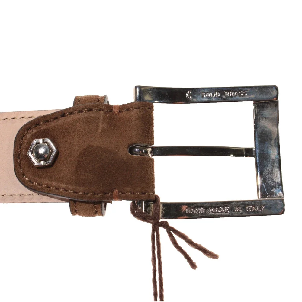 Di Bianco NWT Cut to Size Dress Belt In Solid Brown Suede Leather One Size